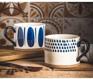 360Home Bemalter Becher im japanischen Stil handbemalt robust